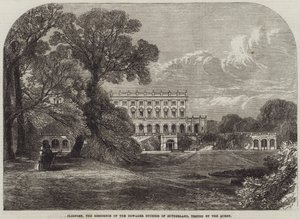 Cliefden, la residencia de la Duquesa Viuda de Sutherland, visitada por la Reina de Edmund Morison Wimperis